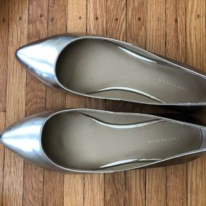 NEW Ann Taylor Silver Metallic Flats